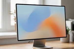 Монитор с чистым рабочим столом Windows и плавным интерфейсом